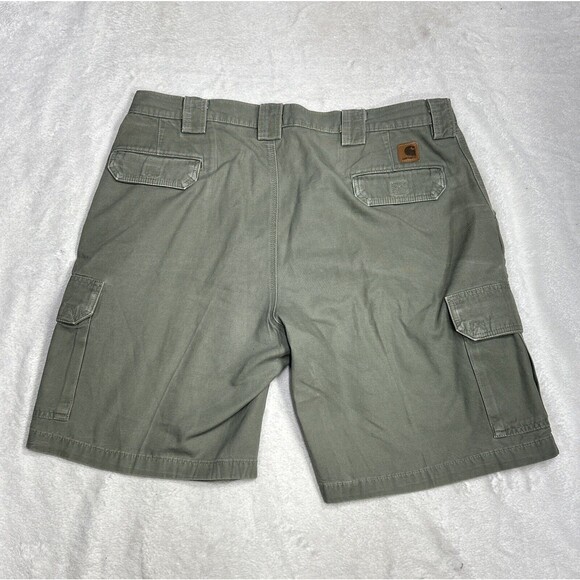Carhartt B164LDN Mid Weight Green Canvas Baggy Cargo Shorts - Men's Size 40 - Picture 9 of 9
